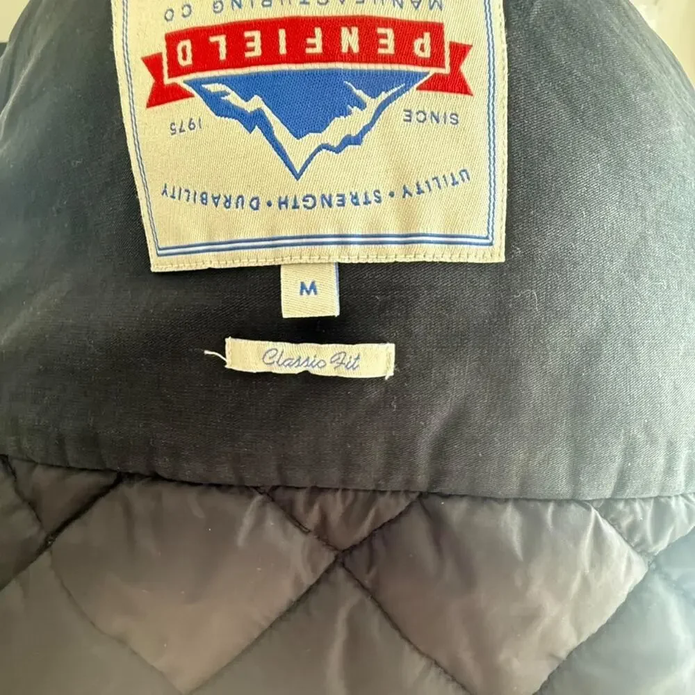 Penfield Black Quilted Button-Up Jacket – Size M